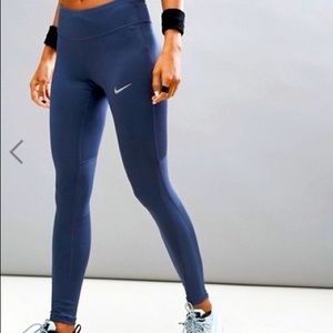Nike Large Running Power Racer Tights in Midnight/Thunder Blue